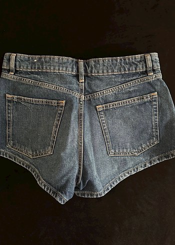 Kadın Koyu Mavi Kot Şort - Görsel 2