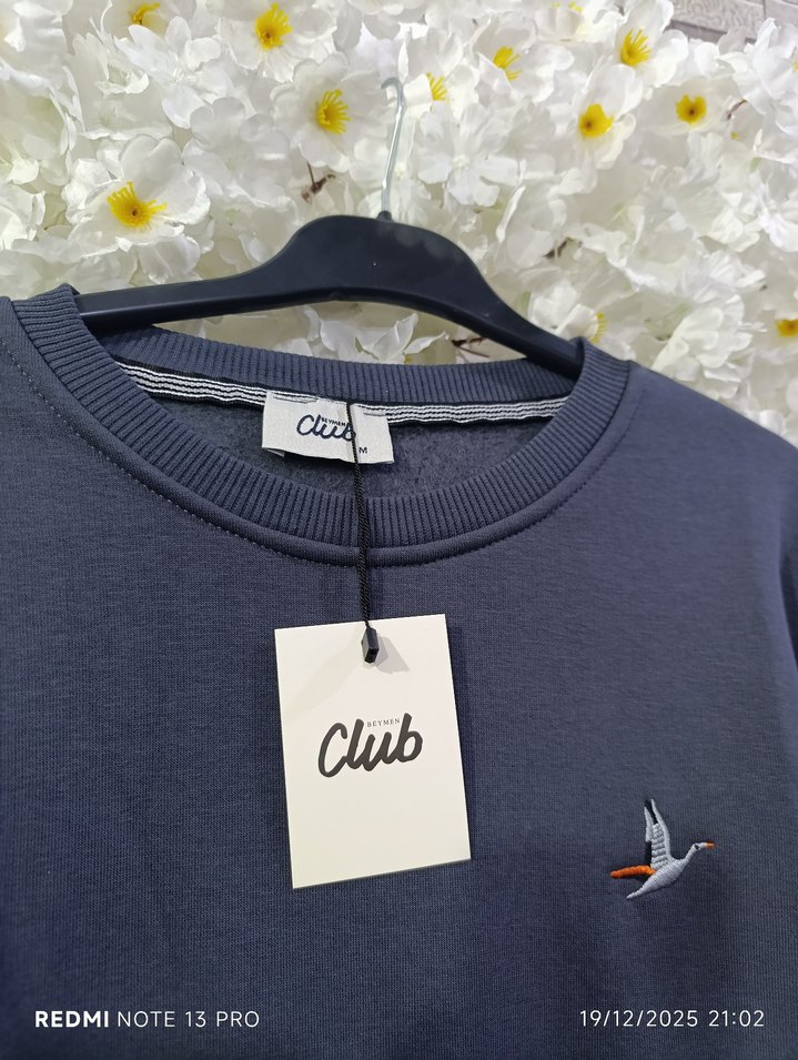 Gri Kapüşonsuz Erkek Sweatshirt - Görsel 3