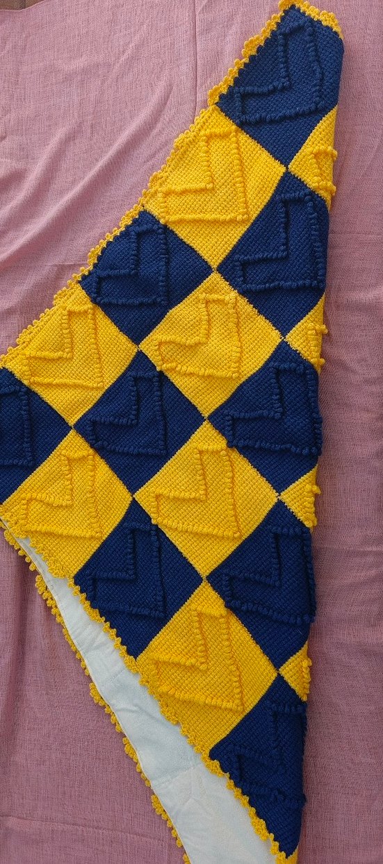 Renkli Kareli Örgü Çocuk Battaniyesi - Görsel 3