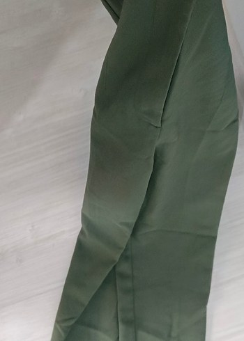 Kadın Haki Kumaş Pantolon Midi Boy Regular Fit - Görsel 2