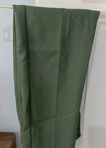 Kadın Haki Kumaş Pantolon Midi Boy Regular Fit - Görsel 5