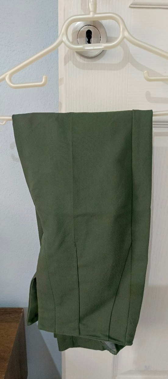 Kadın Haki Kumaş Pantolon Midi Boy Regular Fit - Görsel 4