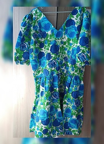 xl Beden çeşitli Renk (Yeni & Etiketli) Mavi Çiçek Desenli Elbise