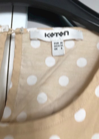 Bej Puantiyeli Elbise - Görsel 3