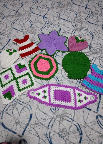 Pembe Nakışlı Renkli Fırın Eldiveni - Görsel 3