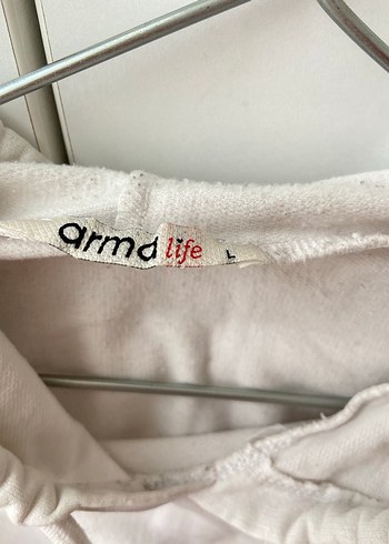 Beyaz Kapüşonlu Oversize Kadın Sweatshirt - Görsel 3