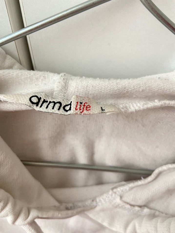 Beyaz Kapüşonlu Oversize Kadın Sweatshirt - Görsel 3