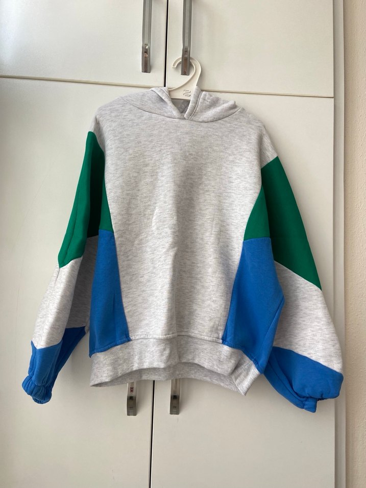 Gri Kapüşonlu Renkli Detaylı Kadın Eşofman Takımı - Görsel 3