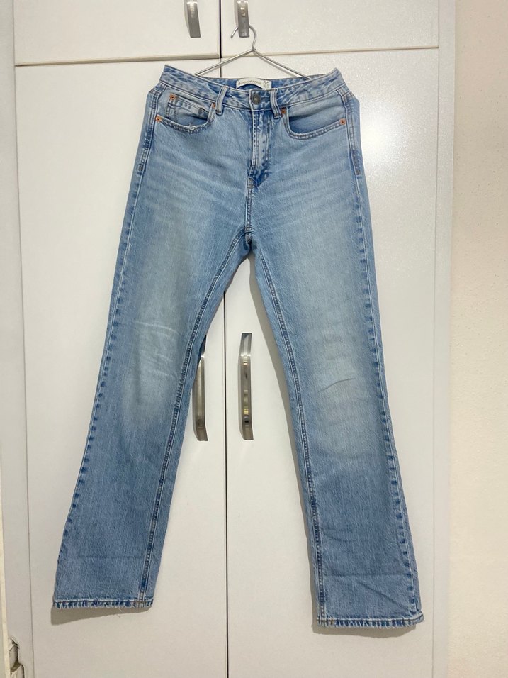 Kadın Stradivarius D98 straight vintage jean - Görsel 5