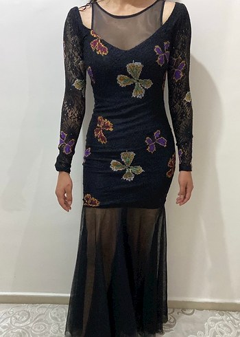 Koton Siyah Uzun Elbise - Görsel 7