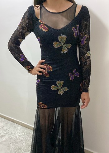 Koton Siyah Uzun Elbise - Görsel 6