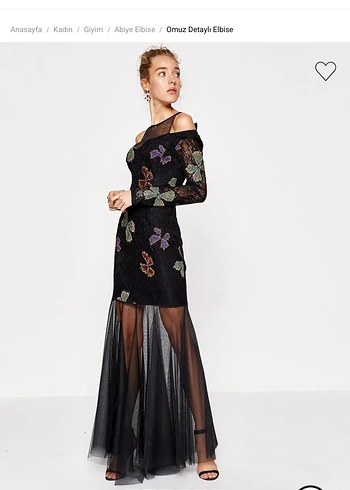 Koton Siyah Uzun Elbise - Görsel 2