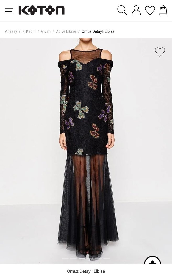 Koton Siyah Uzun Elbise - Görsel 3