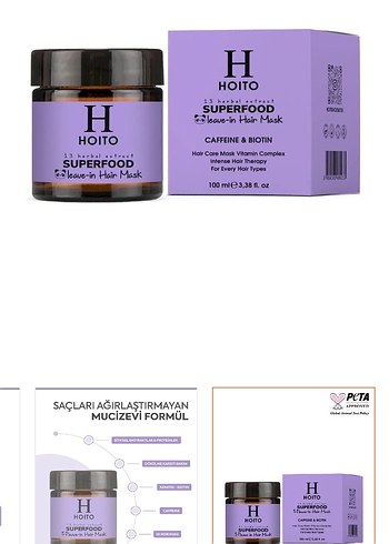 Hoito Superfood Durulanmayan Saç Maskesi 100 ml - Görsel 2