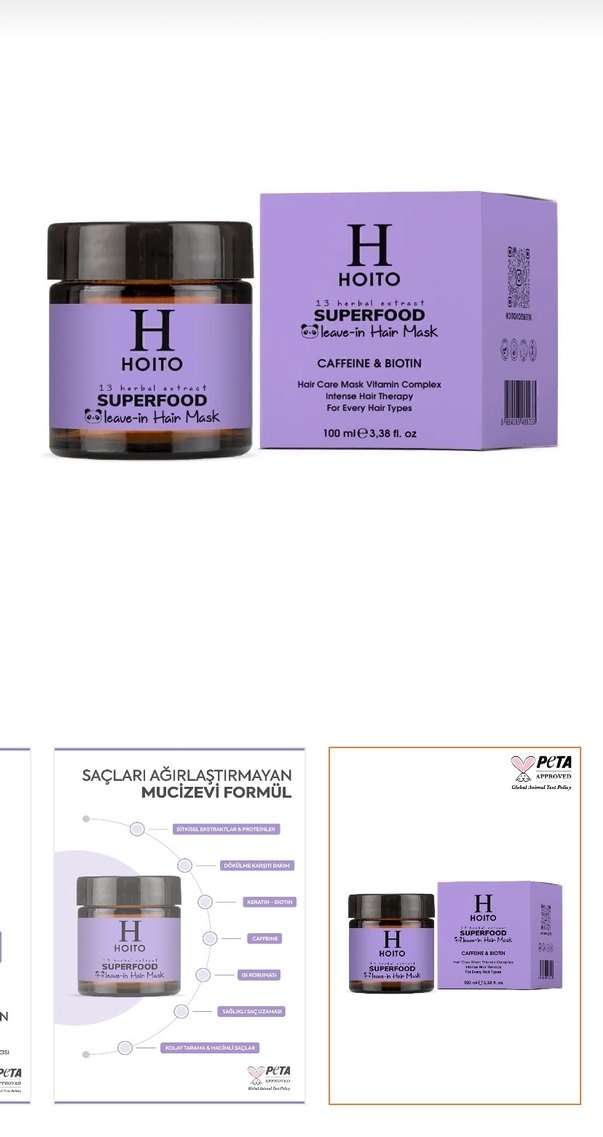 Hoito Superfood Durulanmayan Saç Maskesi 100 ml - Görsel 2