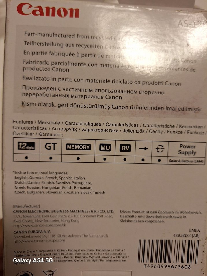 Canon AS-120 Kırmızı Hesap Makinesi - Görsel 2