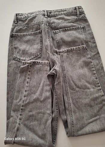 Gri Kadın Denim Pantolon Regular Fit - Görsel 4