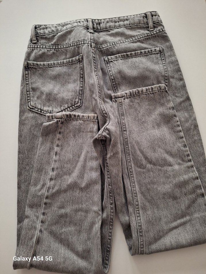 Gri Kadın Denim Pantolon Regular Fit - Görsel 4