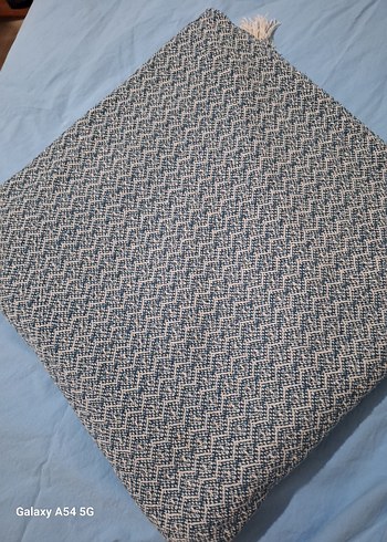 Gri-mavi sade desenli koltuk örtüsü - Görsel 2