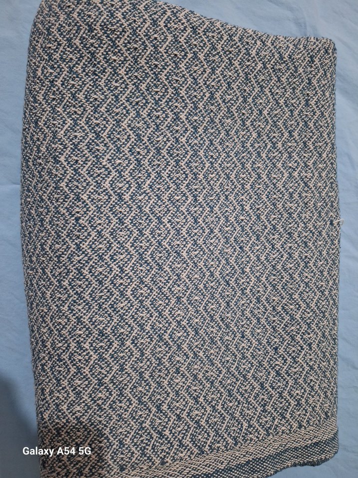 Gri-mavi sade desenli koltuk örtüsü - Görsel 3