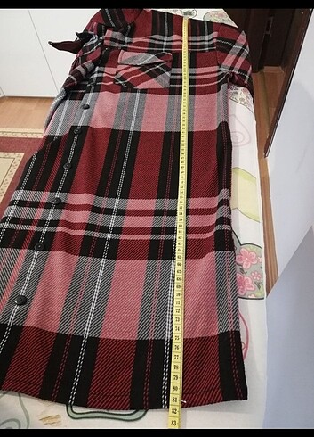 m Beden bordo Renk Kareli gömlek tunik
