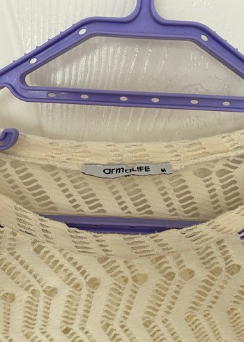 Beyaz Bohem Örgü Kadın Kazak - Görsel 2