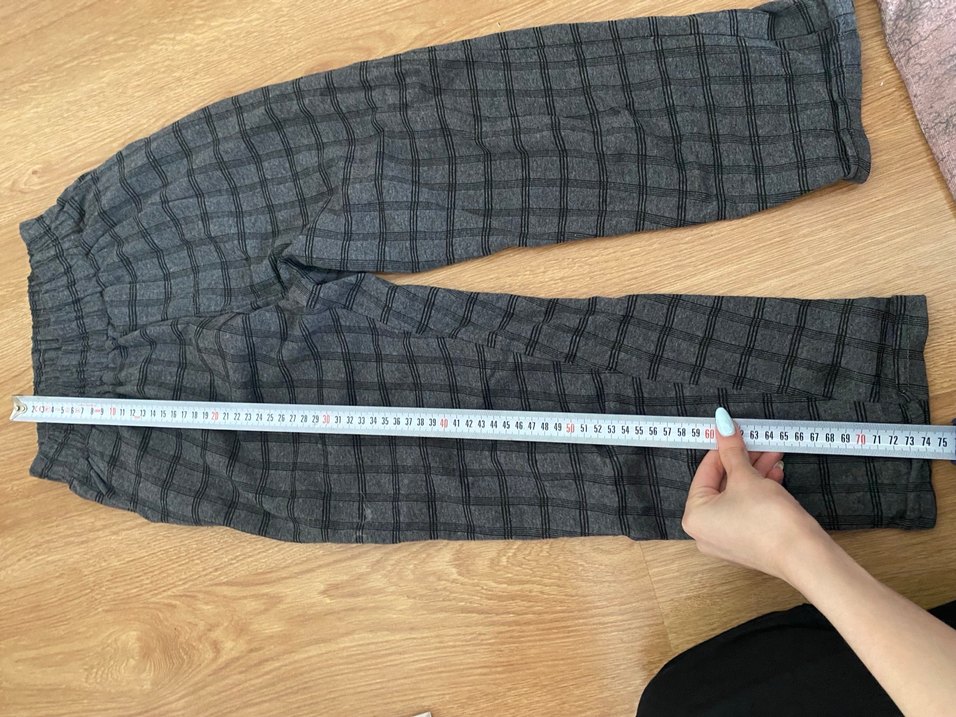 Gri Rahat Kesim Keten Kadın Pantolon - Görsel 2