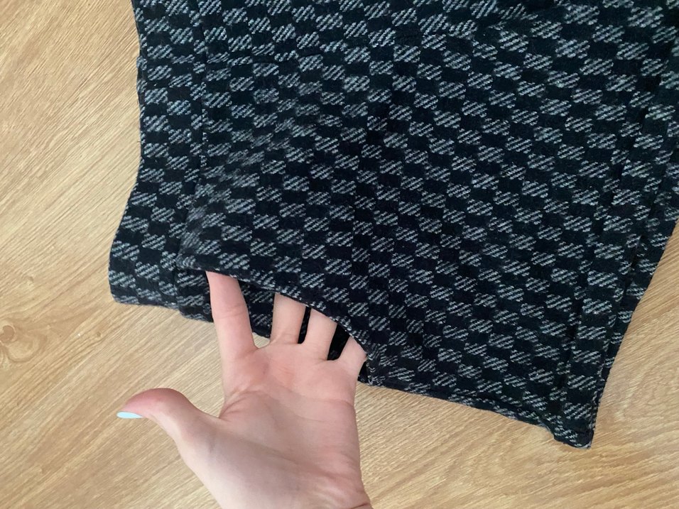 Örgü Desenli Gri Yüksek Bel Kadın Şort - Görsel 3