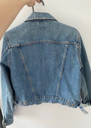 Düğmeli Mavi Kadın Kot Ceket - Görsel 5