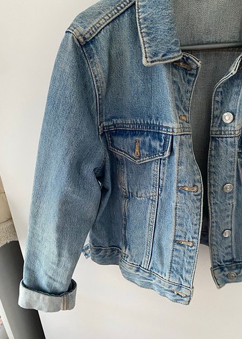 Düğmeli Mavi Kadın Kot Ceket - Görsel 2