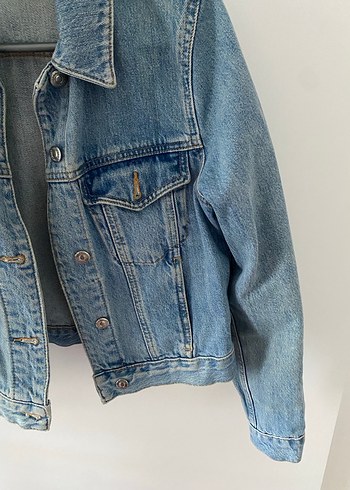 Düğmeli Mavi Kadın Kot Ceket - Görsel 3