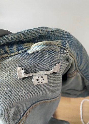 Düğmeli Mavi Kadın Kot Ceket - Görsel 6