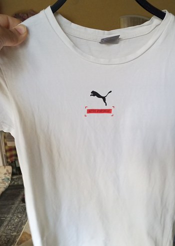Beyaz Pamuklu puma Tişörtü