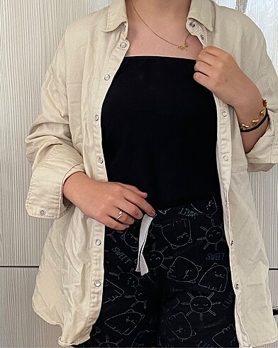 s Beden H&M bej rengi oversize ceket/gömlek