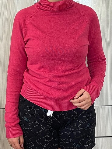 Sevenhill boğazlı pembe kazak