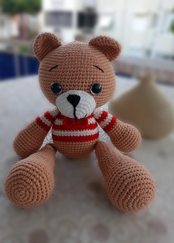 Amigurumi El Örgüsü Kahverengi Oyuncak Ayı