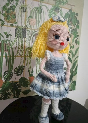 Beden Gri Amigurumi Örgü Bebek