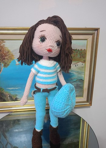 Turkuaz Amigurumi Örgü Bebek
