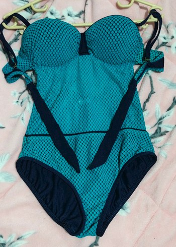 Mavi Dantel Detaylı Strappy Mayo - Görsel 5