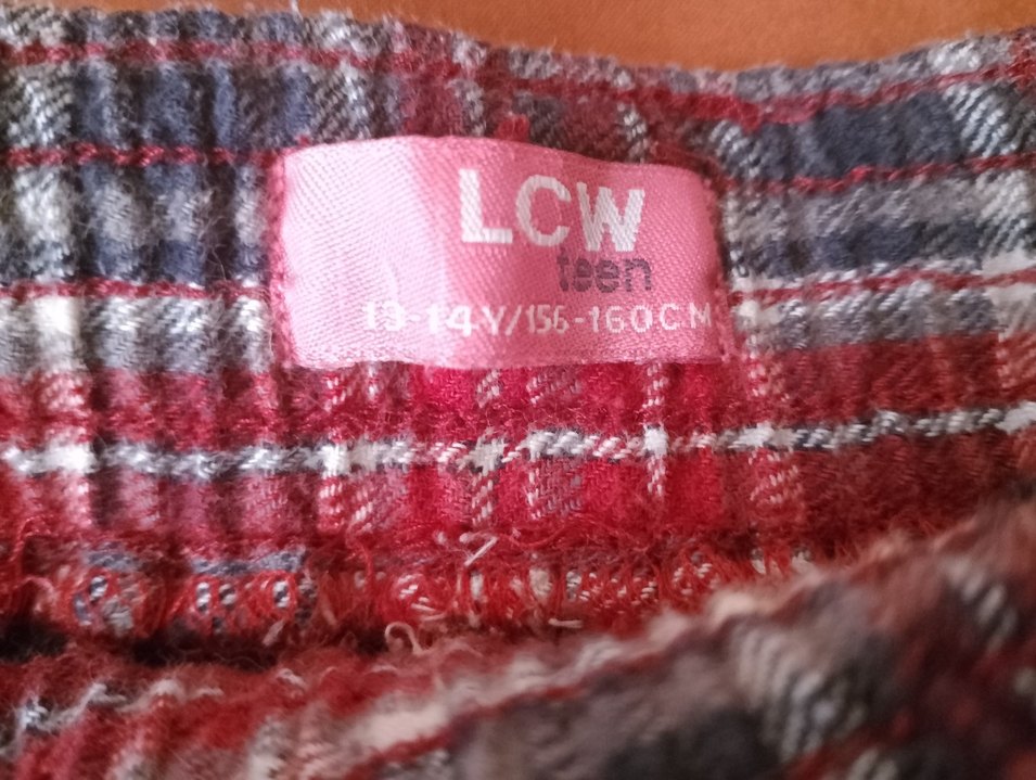 Kırmızı Kareli Fırfırlı Midi Etek - Görsel 3