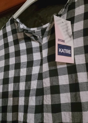 Düğmeli Siyah Beyaz Ekoseli Uzun Elbise - Görsel 4