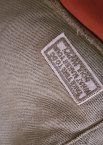 Düğmeli Haki Kadın Keten Ceket - Görsel 4