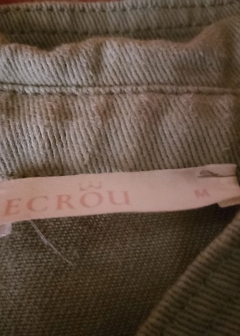 Düğmeli Haki Kadın Keten Ceket - Görsel 5