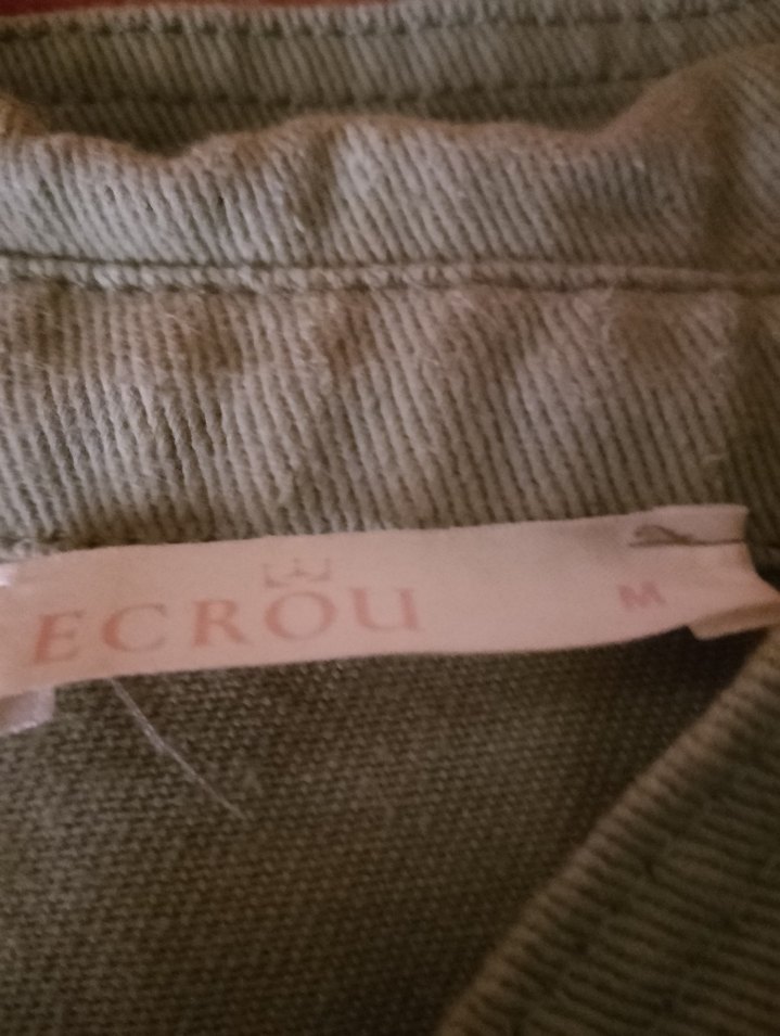 Düğmeli Haki Kadın Keten Ceket - Görsel 5