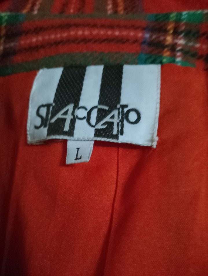 Oversize Kadın Kırmızı Ekose Kaban - Görsel 3