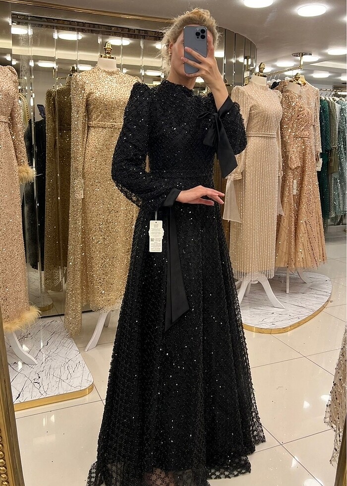 ABİYE FUL TAŞLI,KOL DETAYLI,KİLOŞ ABİYEMİZ - Görsel 2