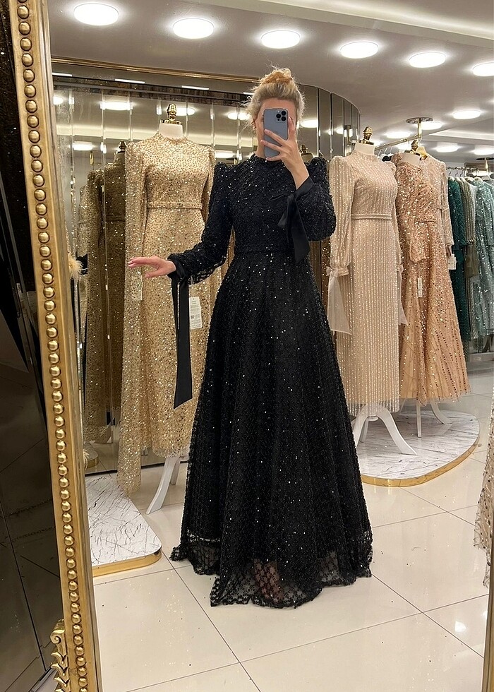 ABİYE FUL TAŞLI,KOL DETAYLI,KİLOŞ ABİYEMİZ - Görsel 3