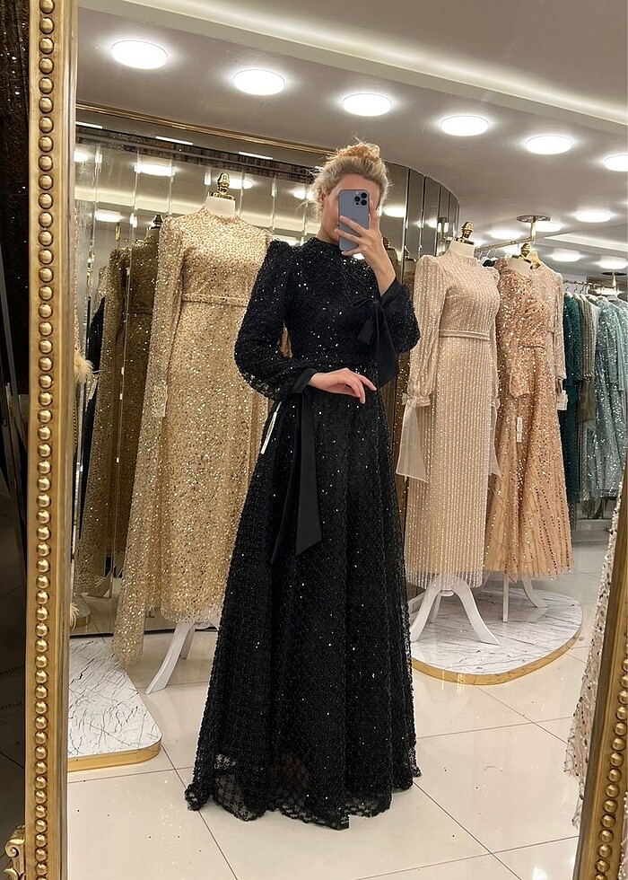 ABİYE FUL TAŞLI,KOL DETAYLI,KİLOŞ ABİYEMİZ - Görsel 4