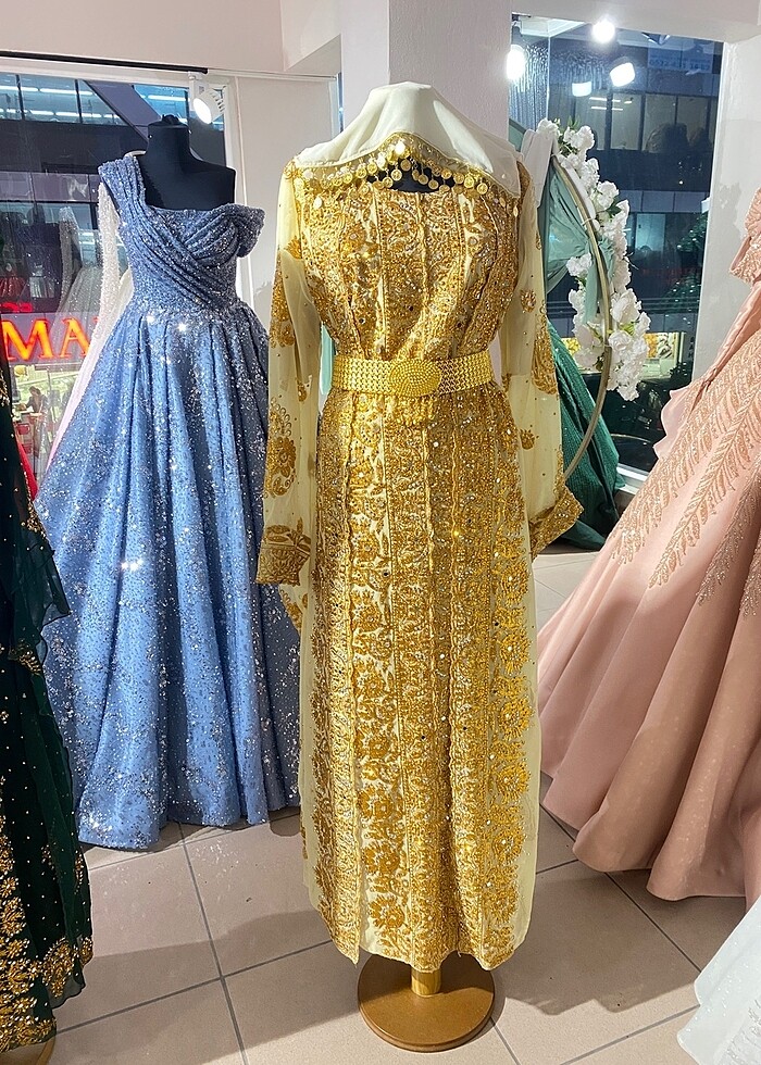 Yöresel kıyafetler. Her bedene uygun. 4 renk kemer eşarp dahildi - Görsel 4