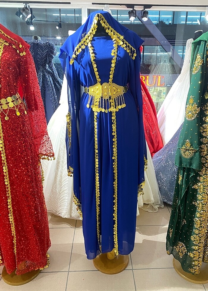 Yöresel kıyafetler. Her bedene uygun. 4 renk kemer eşarp dahildi - Görsel 3